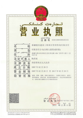 新疆能實建設工程項目管理咨詢有限責任公司